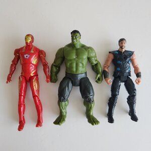 Marvel Avengers Action Figures Set Of 3 - Iron Man Hulk & Thor - missing lights